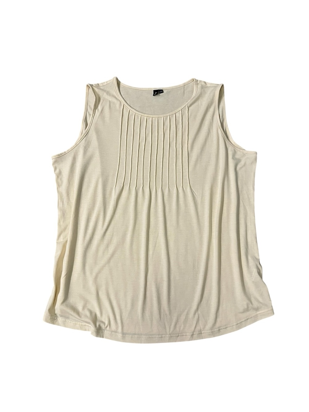 Cream pleated tank top